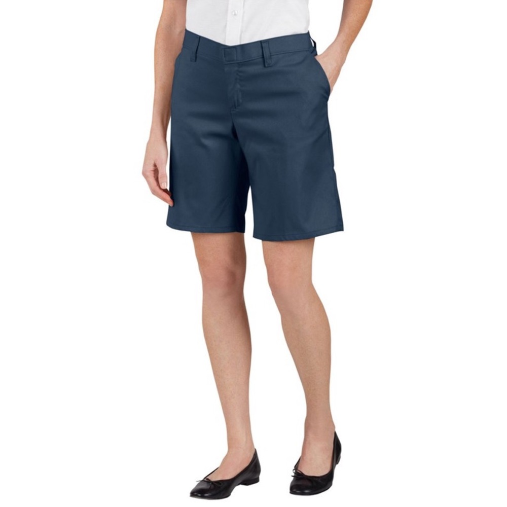NWT Dickies Women's Navy Flat Front Shorts Size 4